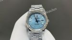 8+ Factory Rolex Daydate 40mm Fluted Bezel 3255 Movement Index Blue/Black Face Watch